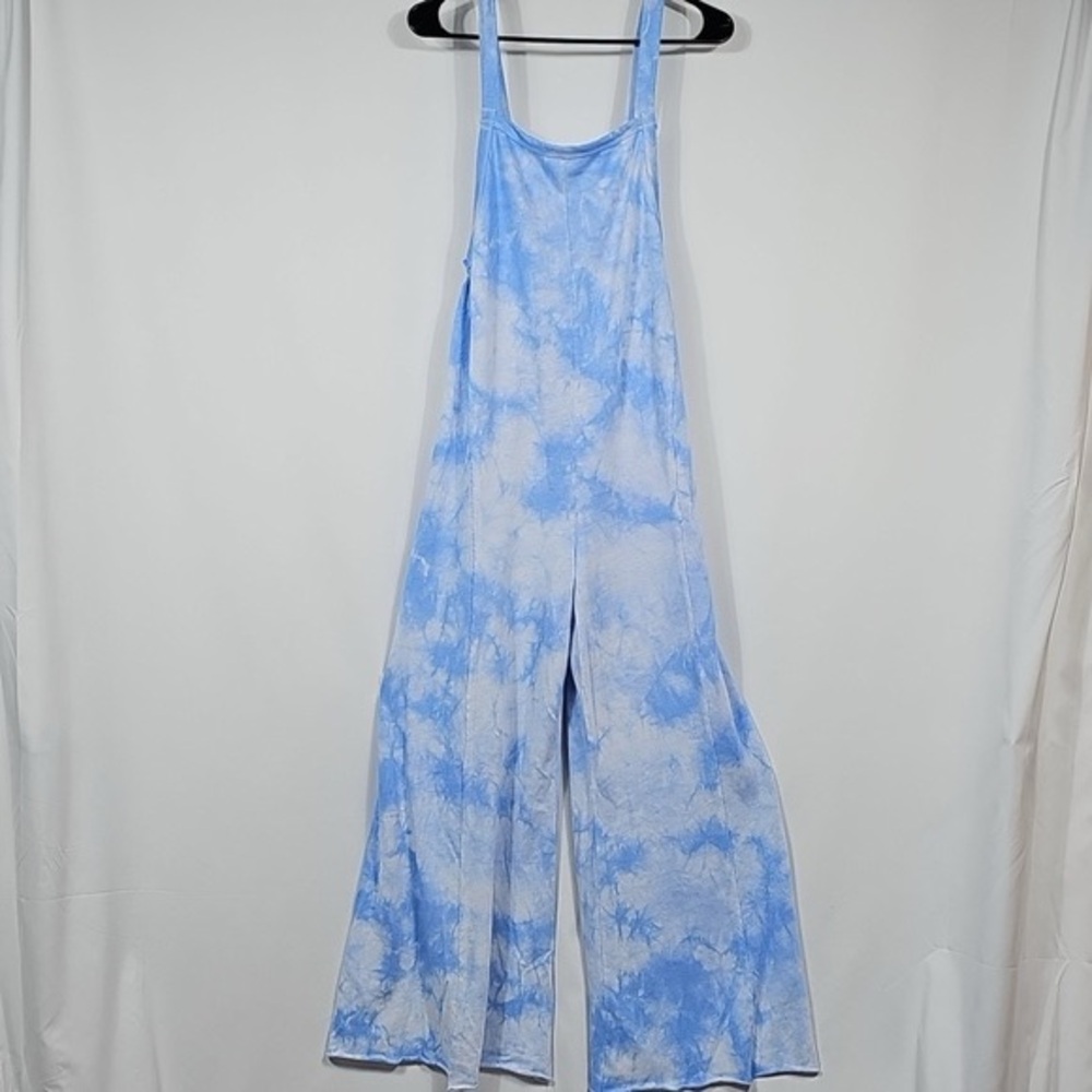 Anthropologie Marnonie Sky Blue Tie-Dye Jumpsuit